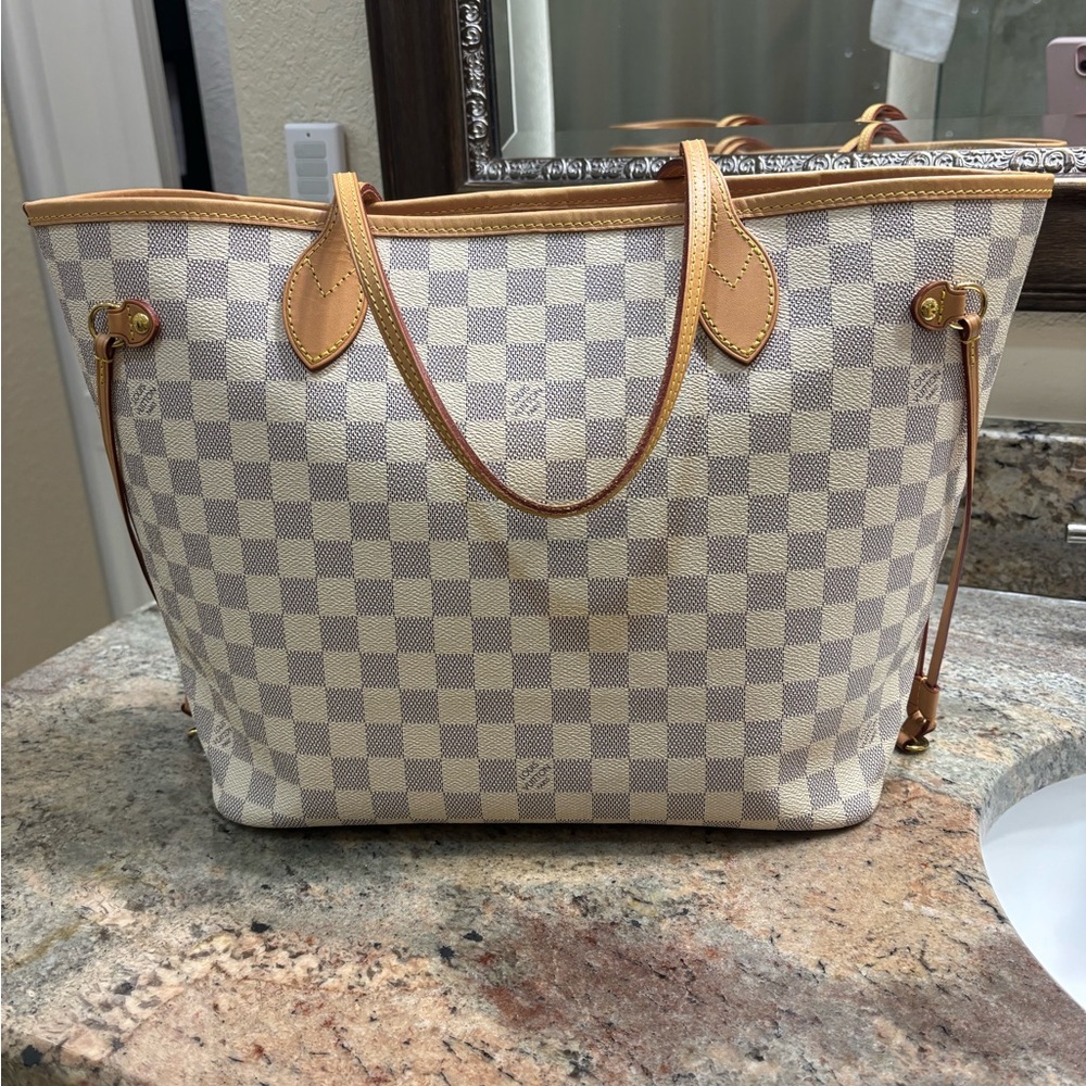 Louis viutton neverfull mm new model damier azure